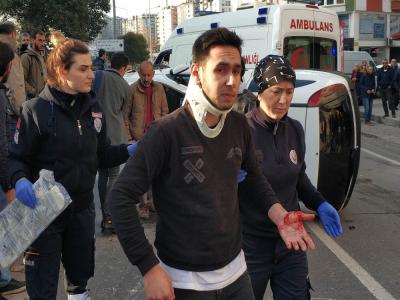 2 kişinin yaralandığı kaza kamerada
