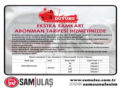 Ulaşımda abonman tarifesi başladı
