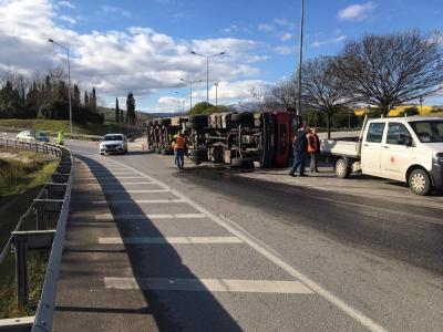 Samsun’da tır kazası ucuz atlatıldı
