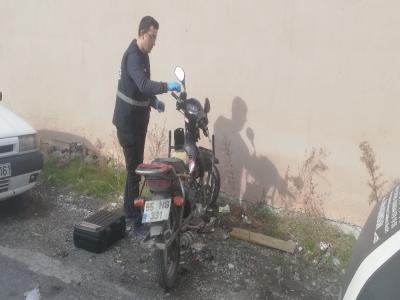 Çalıntı motosiklet terk edilmiş halde bulundu