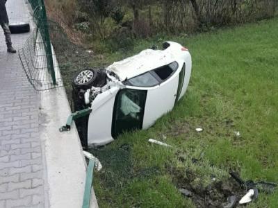 Samsun’da otomobil şarampole yuvarlandı: 1 yaralı
