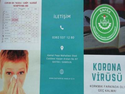 Öğrencilerden esnafa ‘korona’ broşürü
