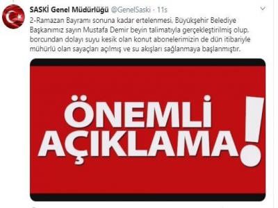 Samsunlunun su borcuna ‘korona virüsü’ ertelemesi
