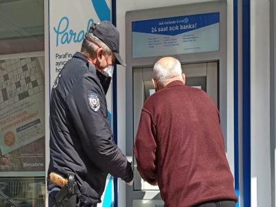 Alaçam polisinin 65 yaş üstü mesaisi
