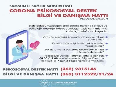 Korona Psikososyal Destek ve Korona Bilgi Danışma Hatları hizmete girdi
