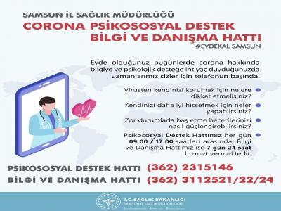 Vatandaşa hem psikolojik destek hem de virüsle ilgili bilgi
