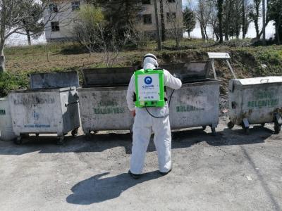 Canik’ten kırsal bölgelere korona dezenfektesi
