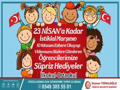 23 Nisan hediyeleri 19 Mayıs Belediyesi’nden
