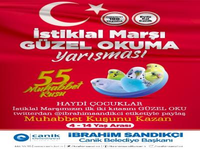 İstiklal Marşı’nı en güzel okuyan 55 çocuğa ‘muhabbet kuşu’
