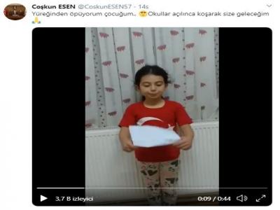 Minik Begüm’den Milli Eğitim Müdürü Esen’i duygulandıran şiir
