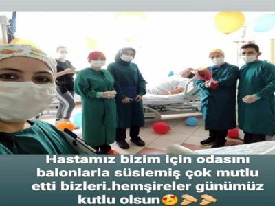Hastadan hemşirelere sürpriz
