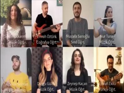 Öğretmenlerden 'Evde Kal' şarkısı
