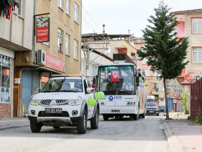 BAŞKAN OTOBÜSLE BAYRAM KUTLADI