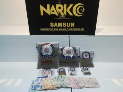 Samsun’da 1 kilo bonzai ve bin 500 sentetik hap ele geçti
