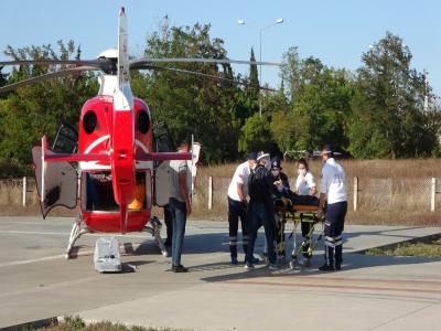YAŞLI ADAMA AMBULANS HELİKOPTER YETİŞTİ