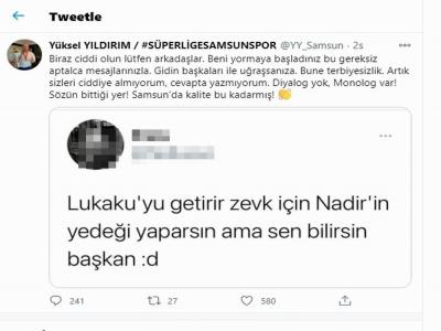 Başkan Yüksel Yıldırım’dan Lukaku tepkisi
