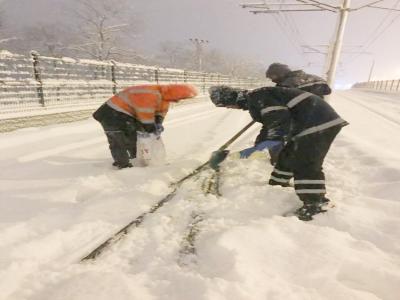Tramvay seferleri kardan etkilenmedi
