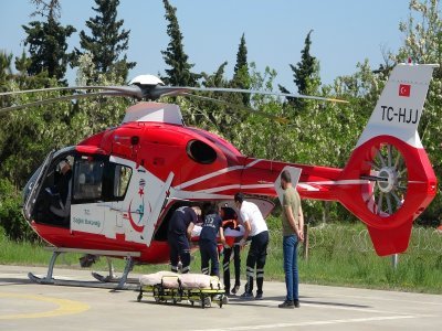 AMBULANS HELİKOPTER CAN KURTARIYOR
