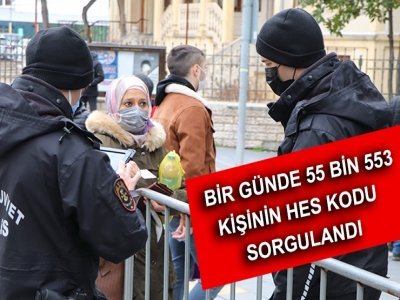 BİR GÜNDE 55 BİN 553 KİŞİNİN HES KODU SORGULANDI