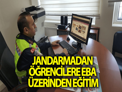 JANDARMADAN ÖĞRENCİLERE EBA ÜZERİNDEN EĞİTİM