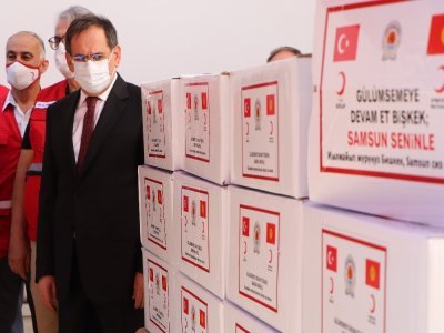 SAMSUN KIRGIZİSTAN'A MASKE GÖNDERDİ