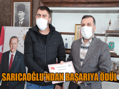 SARICAOĞLU'DAN BAŞARIYA ÖDÜL