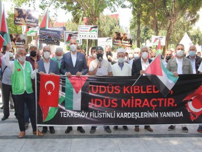 TEKKEKÖY'DEN İSRAİL'E KINAMA